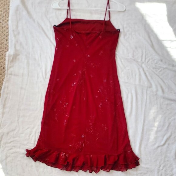 CITY TRIANGLES 90s Babydoll Burgundy Whimsigoth Dark Fairy Dress M Flora - Picture 2 of 9